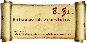 Balassovich Zseraldina névjegykártya